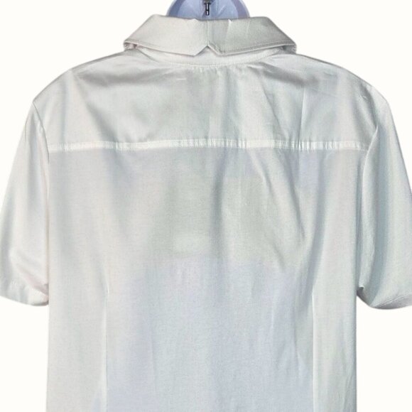 Anatomie Helia White Slim Fit Button Up Short Sleeve Poplin Travel Shirt XL NWT - Picture 5 of 9